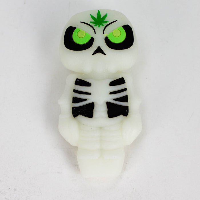 3.5" Skull Silicone hand Pipe with glow [H288G] Silicone Pipe YHS Smoke