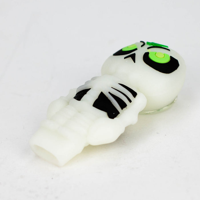 3.5" Skull Silicone hand Pipe with glow [H288G] Silicone Pipe YHS Smoke