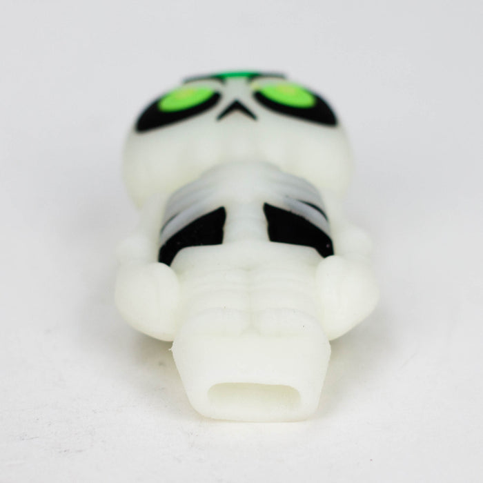 3.5" Skull Silicone hand Pipe with glow [H288G] Silicone Pipe YHS Smoke