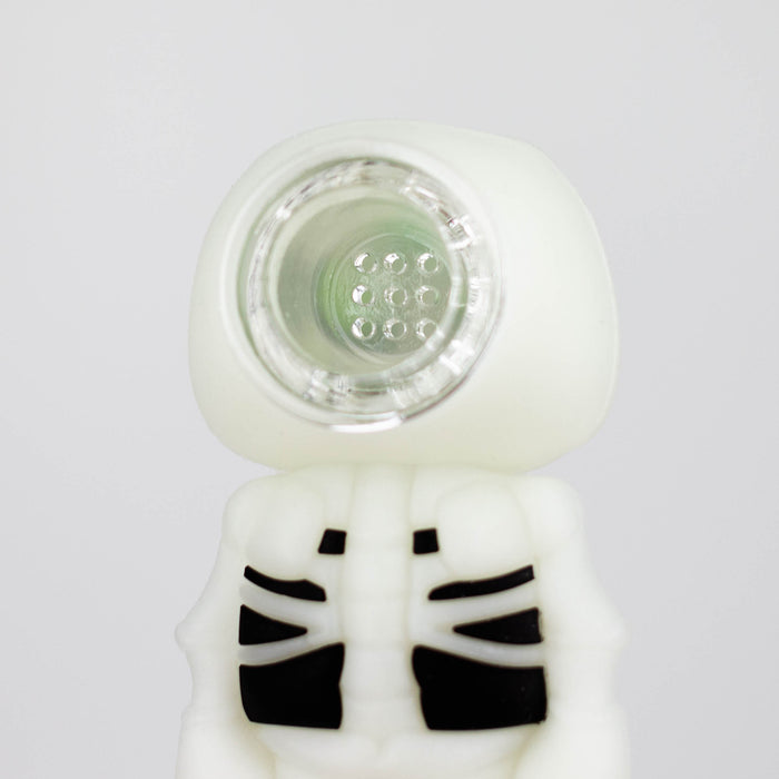 3.5" Skull Silicone hand Pipe with glow [H288G] Silicone Pipe YHS Smoke