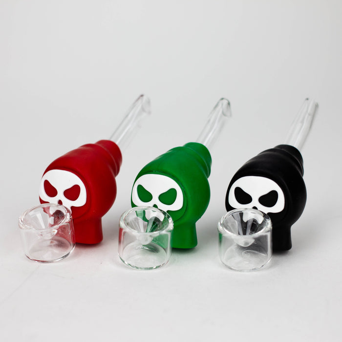 4" Skull Cap hand pipe-Assorted [H283] Silicone Pipe YHS Smoke