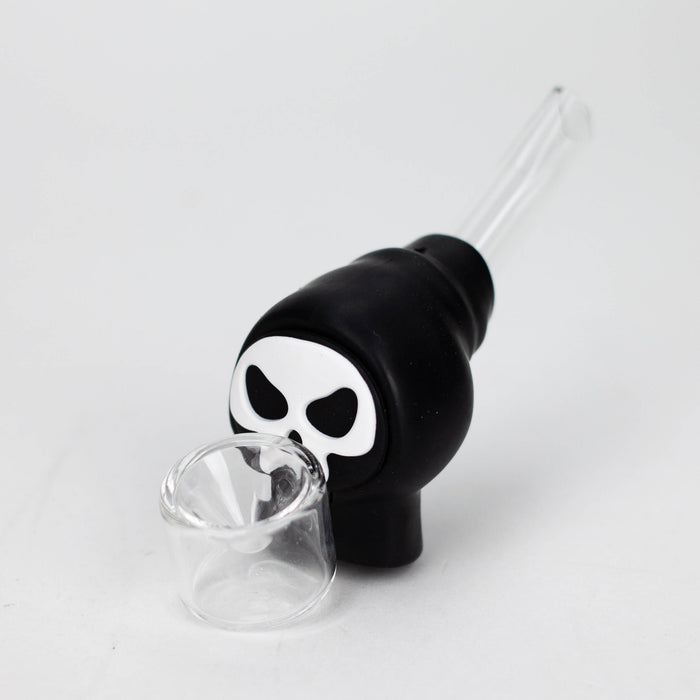 4" Skull Cap hand pipe-Assorted [H283] Silicone Pipe YHS Smoke