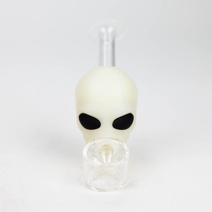 4" Alien hand pipe glow in the dark [H279G] Silicone Pipe YHS Smoke