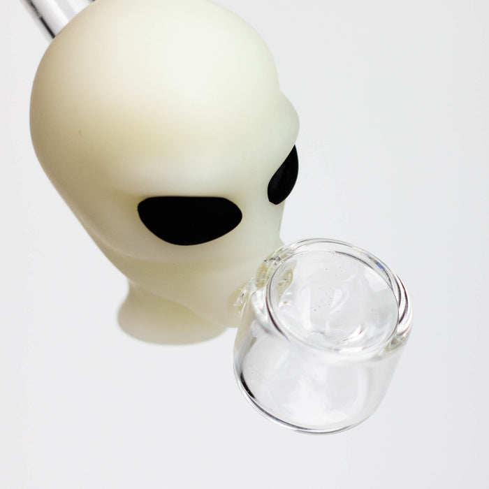 4" Alien hand pipe glow in the dark [H279G] Silicone Pipe YHS Smoke