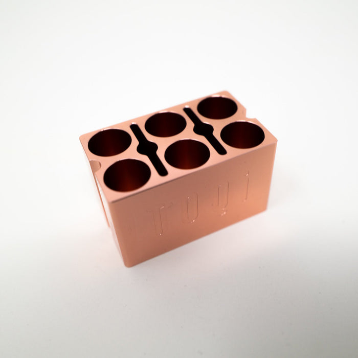 TOQi 510 Cartridge Holder - Precision CNC-Machined Aluminum, UV Protection, Holds 6 - Available in Silver & Rose Gold Part · Accessory TOQi