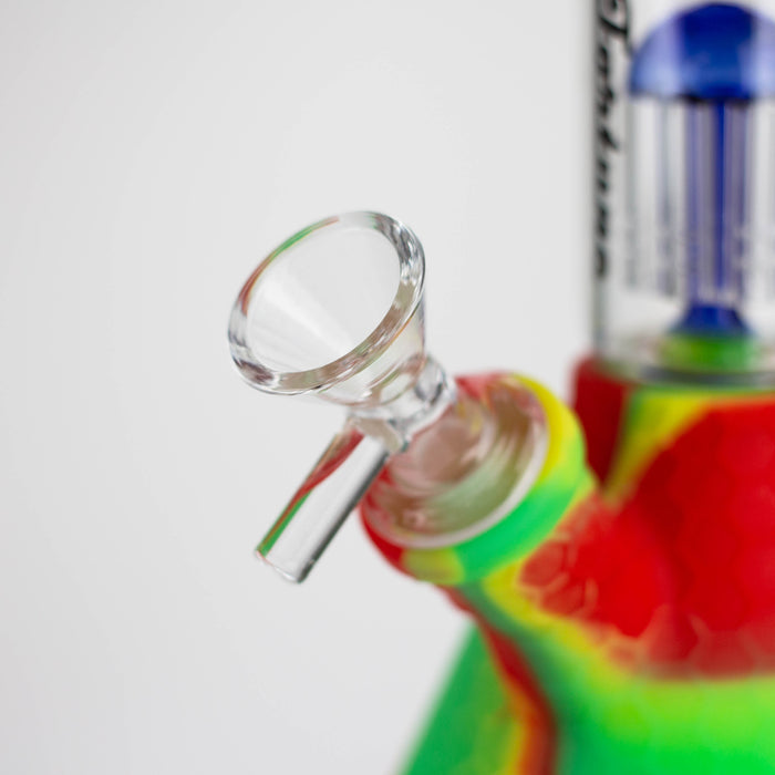 11" Silicone with glass percolator bong - Assorted[SP1060] Resin · Silicone · Plastic Bong ONE