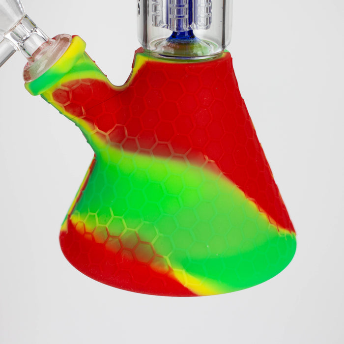 11" Silicone with glass percolator bong - Assorted[SP1060] Resin · Silicone · Plastic Bong ONE