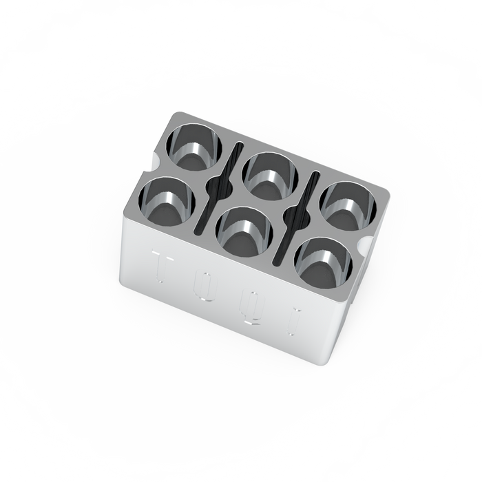 TOQi 510 Cartridge Holder - Precision CNC-Machined Aluminum, UV Protection, Holds 6 - Available in Silver & Rose Gold Part · Accessory TOQi