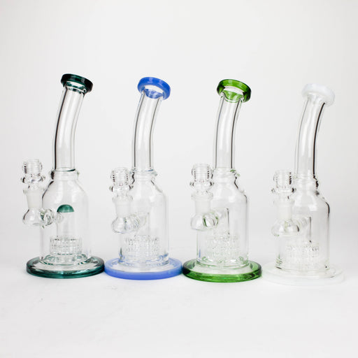 9" bent neck bubbler with tier diffuser [Color Assorted] Glass Bong ONE