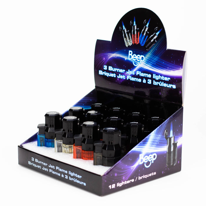 Beep | Triple Jet flame lighter box of 12 [XLC226] Lighters ONE