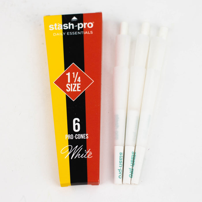 Stash-Pro |  Bleached (White)  Pro 6 Cones box of 24