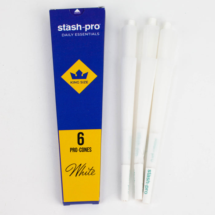 Stash-Pro |  Bleached (White)  Pro 6 Cones box of 24