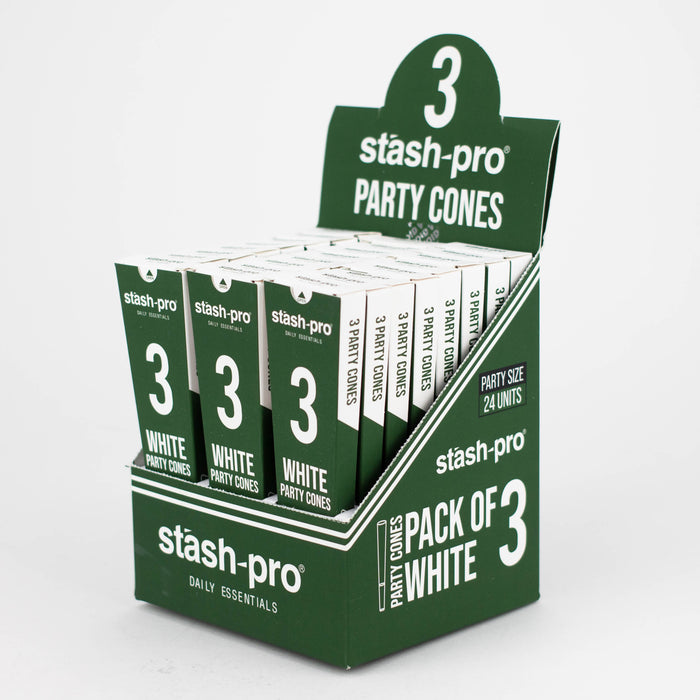 Stash-Pro | Bleached (White)  Party Pack 3 Cones box of 24
