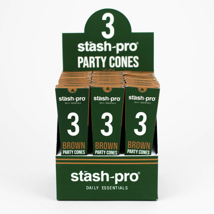 Stash-Pro | Unbleached (Brown)  Party Pack 3 Cones box of 24
