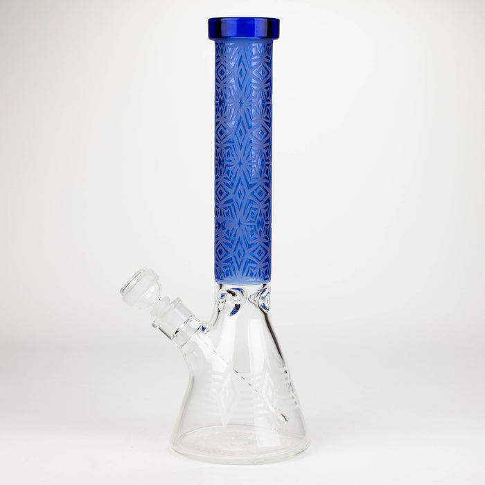 COBRA | 14" sandblasted geometric graphic 7 mm glass bong [YY01] Glass Bong JJ Distribution
