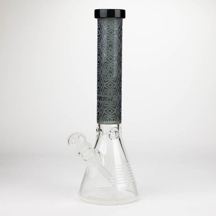 COBRA | 14" sandblasted geometric graphic 7 mm glass bong [YY01] Glass Bong JJ Distribution Black
