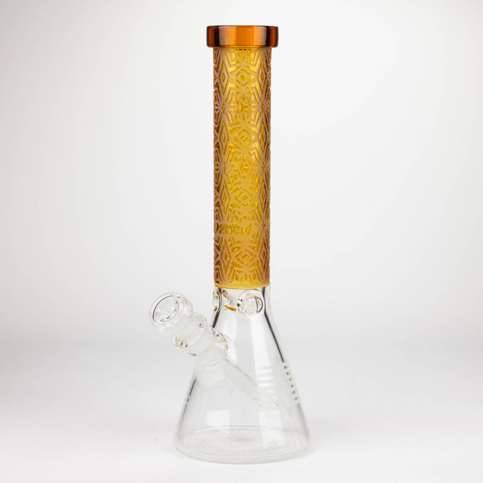 COBRA | 14" sandblasted geometric graphic 7 mm glass bong [YY01]