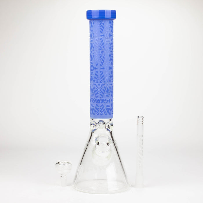 COBRA | 14" sandblasted geometric graphic 7 mm glass bong [YK08]