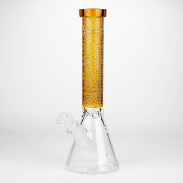 COBRA | 14" sandblasted geometric graphic 7 mm glass bong [YK08] Glass Bong JJ Distribution Campagne
