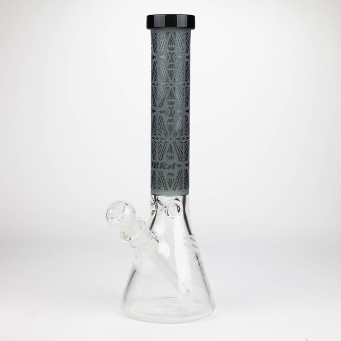 COBRA | 14" sandblasted geometric graphic 7 mm glass bong [YK08] Glass Bong JJ Distribution Black