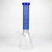 COBRA | 14" sandblasted geometric graphic 7 mm glass bong [YK08] Glass Bong JJ Distribution Blue