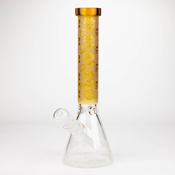 COBRA | 14" sandblasted geometric graphic 7 mm glass bong [YK07] Glass Bong JJ Distribution Campagne
