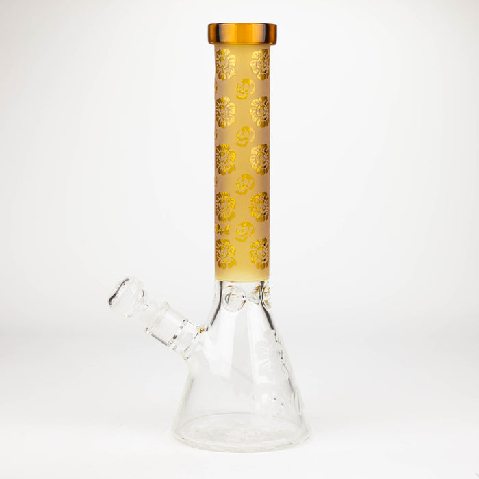 COBRA | 14" sandblasted geometric graphic 7 mm glass bong [YK07] Glass Bong JJ Distribution
