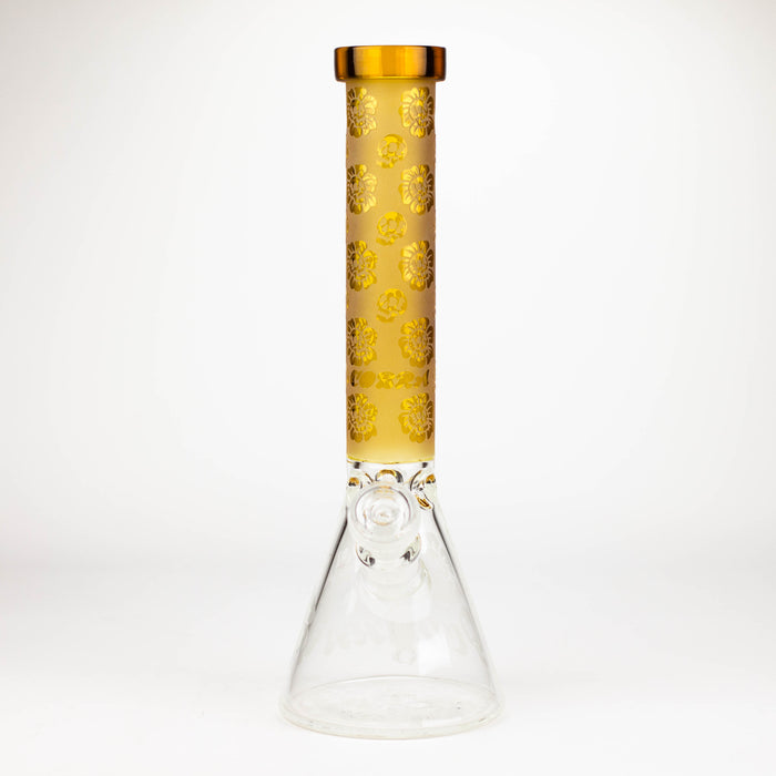 COBRA | 14" sandblasted geometric graphic 7 mm glass bong [YK07] Glass Bong JJ Distribution