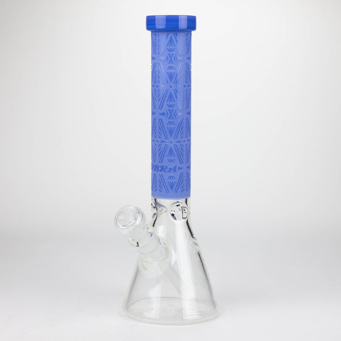 COBRA | 14" sandblasted geometric graphic 7 mm glass bong [YK08] Glass Bong JJ Distribution Jade Blue