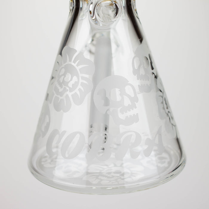 COBRA | 14" sandblasted geometric graphic 7 mm glass bong [YK07] Glass Bong JJ Distribution
