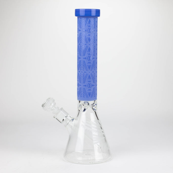 COBRA | 14" sandblasted geometric graphic 7 mm glass bong [YK08] Glass Bong JJ Distribution