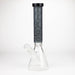 COBRA | 14" sandblasted geometric graphic 7 mm glass bong [YK07] Glass Bong JJ Distribution Black
