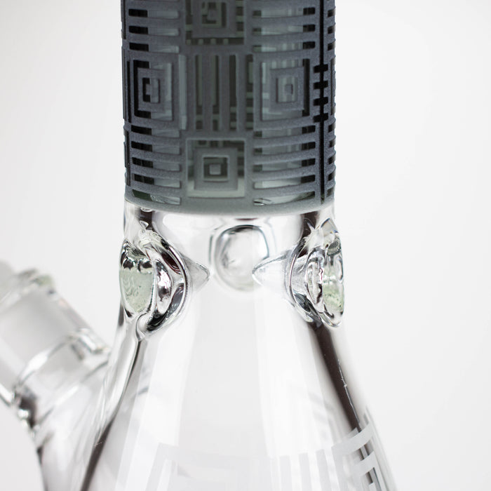 COBRA | 14" sandblasted geometric graphic 7 mm glass bong [YK06] Glass Bong JJ Distribution