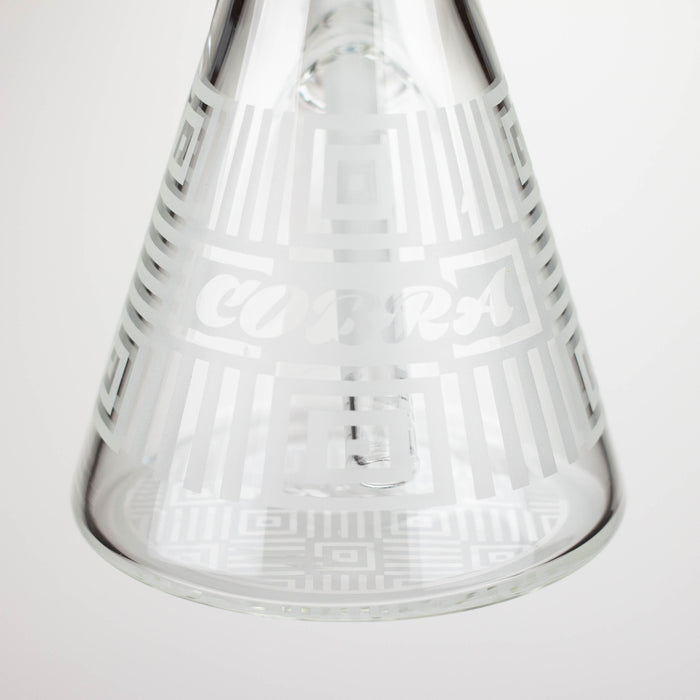 COBRA | 14" sandblasted geometric graphic 7 mm glass bong [YK06] Glass Bong JJ Distribution