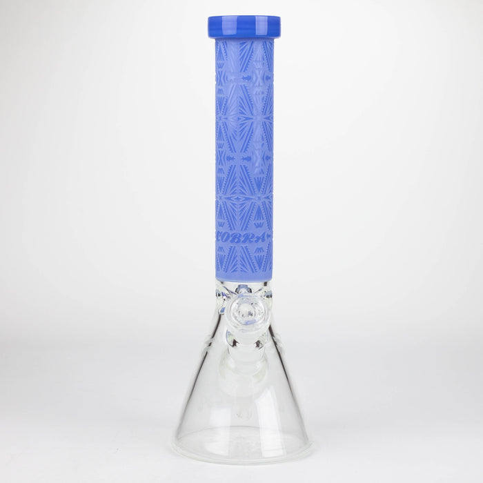 COBRA | 14" sandblasted geometric graphic 7 mm glass bong [YK08] Glass Bong JJ Distribution
