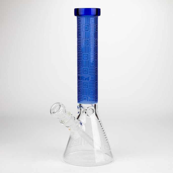 COBRA | 14" sandblasted geometric graphic 7 mm glass bong [YK06] Glass Bong JJ Distribution Blue