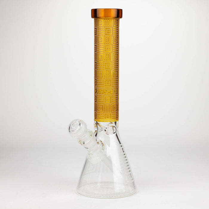 COBRA | 14" sandblasted geometric graphic 7 mm glass bong [YK06] Glass Bong JJ Distribution Campagne