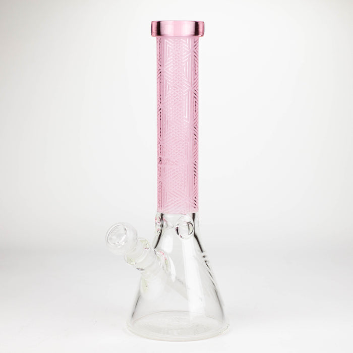 COBRA | 14" sandblasted geometric graphic 7 mm glass bong [YK05]