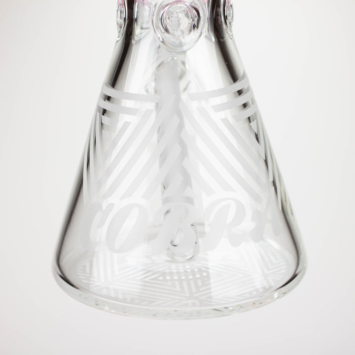 COBRA | 14" sandblasted geometric graphic 7 mm glass bong [YK05]