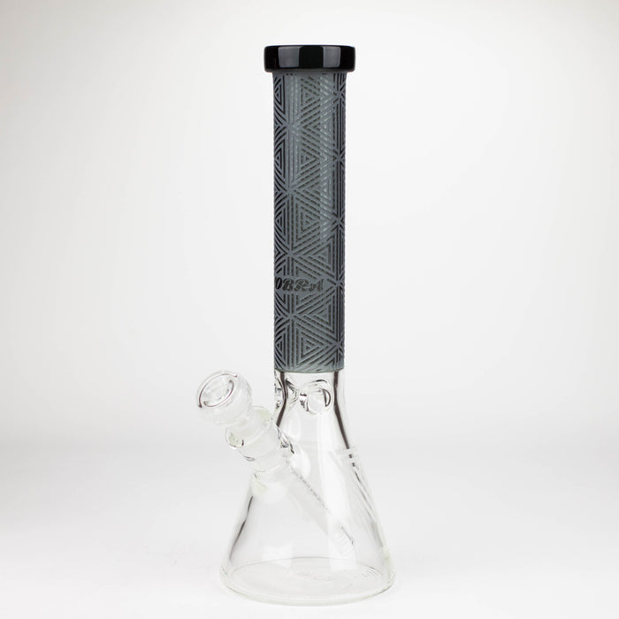 COBRA | 14" sandblasted geometric graphic 7 mm glass bong [YK05]