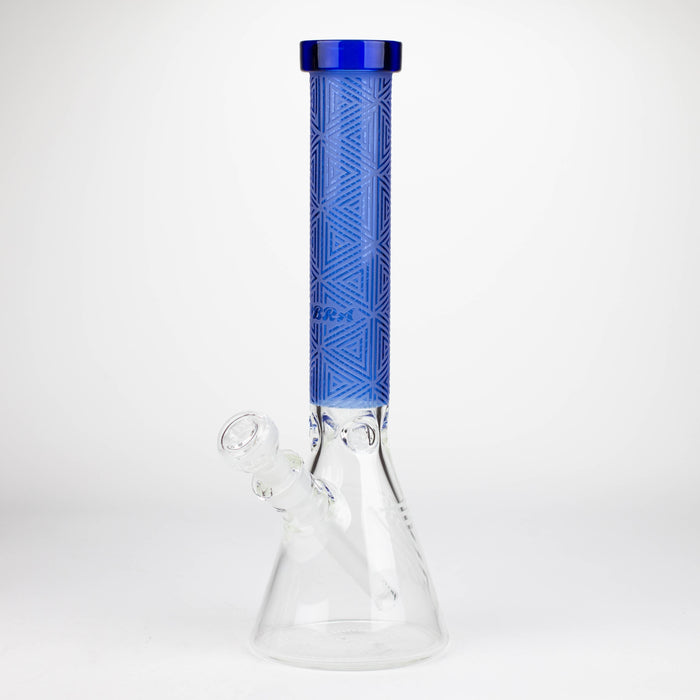 COBRA | 14" sandblasted geometric graphic 7 mm glass bong [YK05]