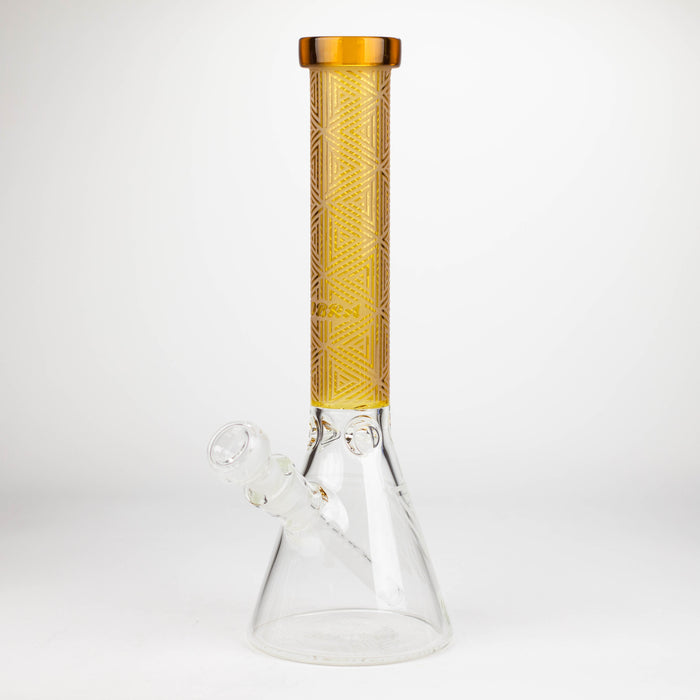 COBRA | 14" sandblasted geometric graphic 7 mm glass bong [YK05]