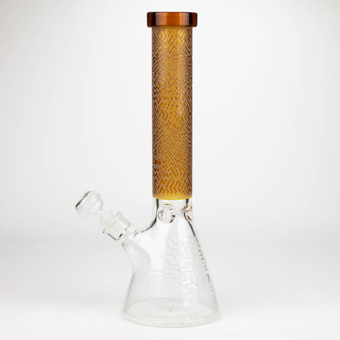 COBRA | 14" sandblasted geometric graphic 7 mm glass bong [YY04] Glass Bong JJ Distribution