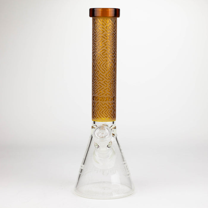 COBRA | 14" sandblasted geometric graphic 7 mm glass bong [YY04]