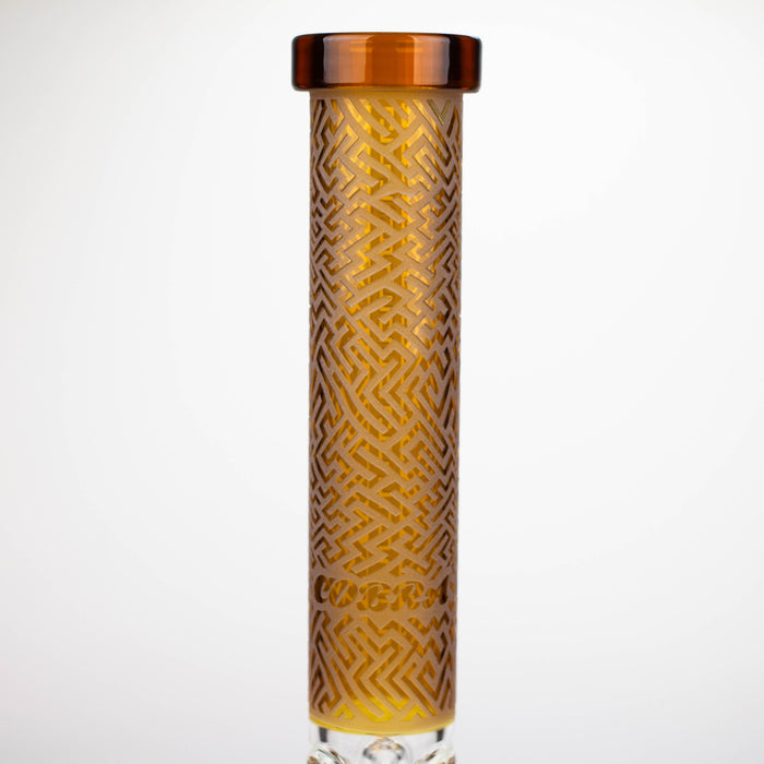 COBRA | 14" sandblasted geometric graphic 7 mm glass bong [YY04]