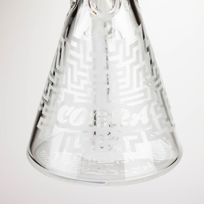 COBRA | 14" sandblasted geometric graphic 7 mm glass bong [YY04] Glass Bong JJ Distribution