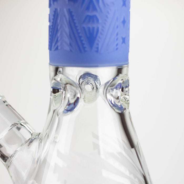 COBRA | 14" sandblasted geometric graphic 7 mm glass bong [YK08] Glass Bong JJ Distribution