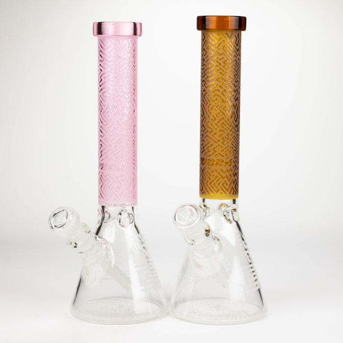 COBRA | 14" sandblasted geometric graphic 7 mm glass bong [YY04] Glass Bong JJ Distribution