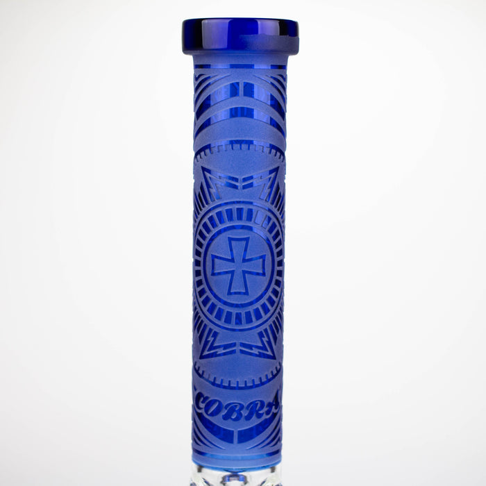 COBRA | 14" sandblasted geometric graphic 7 mm glass bong [YY03] Glass Bong JJ Distribution