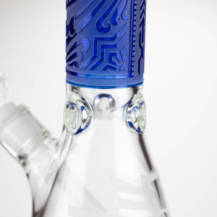 COBRA | 14" sandblasted geometric graphic 7 mm glass bong [YY03] Glass Bong JJ Distribution